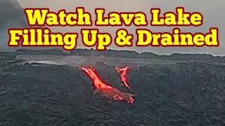 Watch Lava Lake Filling Up & Drained Iceland KayOne Volcano During Fifth Eruption Sound