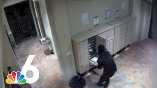 Man caught on camera unlocking mailboxes stealing mail in gated community