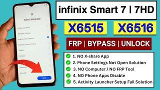 Infinix Smart 7  7 HD Frp Bypass Android 1213 Infinix X6516 X6515 Google Account Bypass