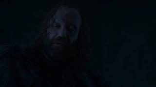 Game of Thrones 7x01 The Hound sees the White Walkers in the fire