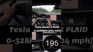 Tesla Model S Plaids Insane Acceleration from 0-328 KMH on the Autobahn #shorts  #tesla