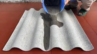 Cement Craft Ideas  How to make a simple and beautiful planter from cement and roofing molds.