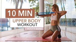 10 MIN UPPER BODY WORKOUT + Booty Band  Back Arms & Chest I Pamela Reif