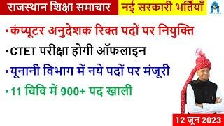 कंप्यूटर अनुदेशक रिक्त पद नियुक्ति  rajashan college vacancy 2023  rajasthan new vacanc update