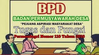 Tugas dan Fungsi BPD  Permendagri Nomor 110 Tahun 2016