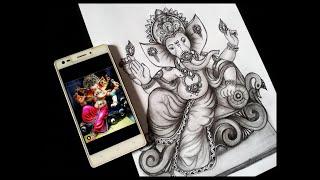 Attractive Ganpati Bappa Sketch  Drawing Of God Ganesh  Step By Step Ganpati  Bappa Sketch