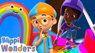 Blippi Wonders How do you paint a rainbow?  Blippi Wonders Educational Videos for Kids