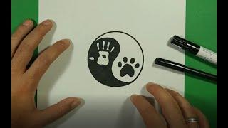 Como dibujar un simbolo yin yang paso a paso 4  How to draw one yin yang symbol 4