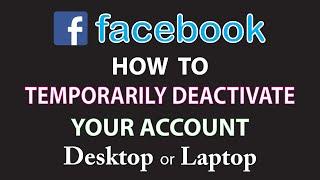 Facebook How To Temporarily Deactivate Your Facebook Account  Desktop  Laptop