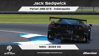 iRacing - 23S3 - Ferrari 488 GT3 - IMSA - Indianapolis - Jak