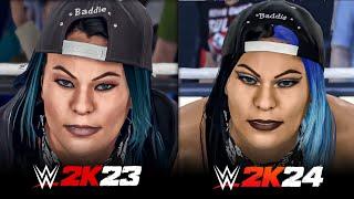 WWE 2K24 vs WWE 2K23 Entrance Comparison  Cora Jade Charlotte Flair & More