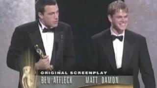 Ben Affleck and Matt Damon Win Best Original Screenplay for Good Will Hunting  70th Oscars 1997