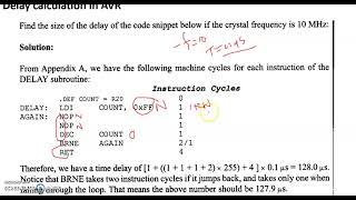 4 .16. AVR Architecture -  Delay calculation