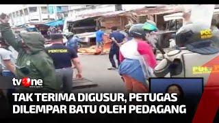 RICUH Ratusan Pedagang Tolak Penertiban Pasar di Pekanbaru  Kabar Pagi tvOne