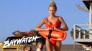 C J Parker Runs To Save A Man Drowning In The Sea Baywatch Remastered