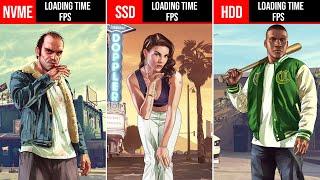 GTA 5  M.2 NVMe vs SATA SSD vs HDD Games Loading Time and FPS Benchmarks