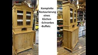 komplette Restaurierung eines Küchenschrankes Küchenbuffet um 1870 Restoration citchen cupboard