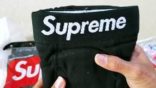 Unboxing SUPREME x Hanes Tee Boxer Brief & Socks + Try On Body  9 1 18