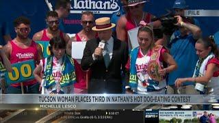 Tucson teacher earned 3rd place in womens division for Nathans Hot Dog Eating Contest