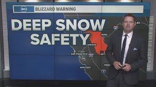 California Weather Blizzard Warning & dangerous deep snow