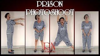 Regina Noir. Try on haul prison robe. The detained lady is a prisoner of the prison.  Cosplay.