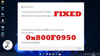 Windows 11  Net Framework 3.5 Error code 0x800F0950 Fixed