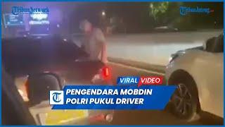 Koboi di Tol Jakarta Pengendara Mobdin Polri Pukul Driver Taksi Online Keluarkan Senpi