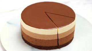 Triple chocolate mousse cake