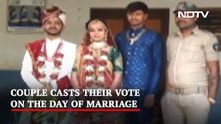 Gujarat Couple Votes On Wedding Day