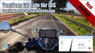 Testbericht TomTom GO Ride Navi für IOS - Bugfix der deutschen Sprachansage und Navigationspfeil