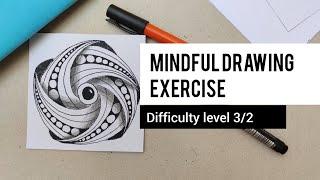 Mindful drawing exercise. Difficulty level 35. Zendala. @OlyashaArt