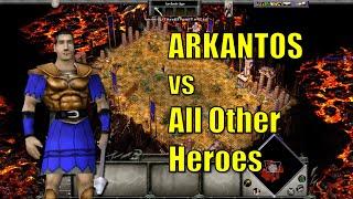 ARKANTOS vs All Other Heroes  Age of Mythology Hades Battle Ground  Titan Difficulty