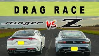 2023 Nissan Z vs 2022 Kia Stinger GT something happened. Drag and Roll Race