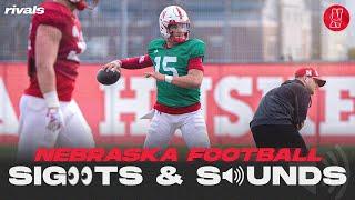 Watch Dylan Raiola Daniel Kaelin Nebraska QBs at Huskers spring practice  Sights & Sounds