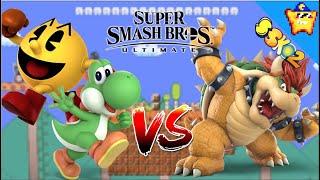 Pac Man and Yoshi vs Bowsers Mega Fight but its in SSBU