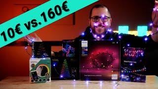 Smarte Weihnachtsbeleuchtung im Test - 10 Euro Lichterkette bis hin zur 160 Euro Luxusvariante