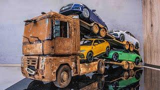 Renault MAGNUM Cars semi trailer 118 - Restoration Abandoned Model Truck