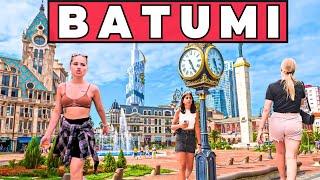 Batumi Old Town Stroll. Central Park in Batumi Georgia 4K 60FPS