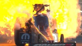 Leah Pruett Suffers A Massive Explosion In Round 1 Of Top Fuel Eliminations At Pomona Raceway