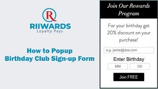 How to Popup Birthday Club Sign up Form