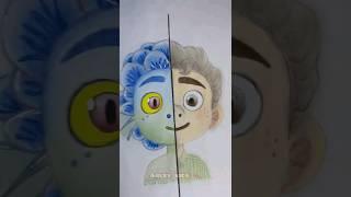 One Drawing LUCA But 2 different Style  Part 2 #cartoon #drawing #art