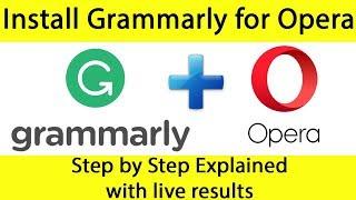 How to install grammerly for opera