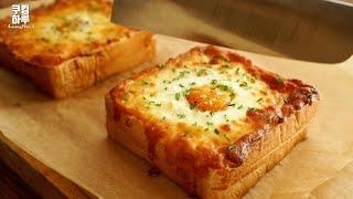 Crispy Egg Cheese Toast Garlic Butter Toast Delicious Breakfast