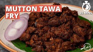 Mutton Tawa Fry Recipe  Tawa Mutton Dry Roast  Cookd