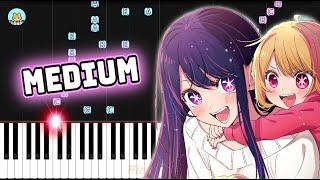 full Oshi no Ko OP - Idol - MEDIUM Piano Tutorial & Sheet Music