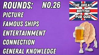 Great British Pub Quiz Picture Round Famous Ships Entertainment Connection & Gen Knowledge #26