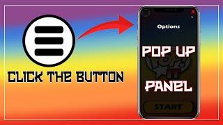 POP UP MENUOPTIONS PANEL ON CLICKED BUTTON IN UNITY