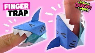 How to make origami FINGER TRAP from paper. DIY origami shark easy tutorial.