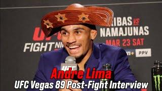 Andre Lima reacts to being bit and opponent Igor Severino being cut from the UFC