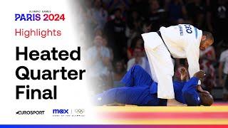 HEATED SCENES  Judo Teddy Riner & Guram Tushishvili Clash  #Paris2024 #Olympics